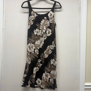 Women's VTG Shannon Marie Black White Brown Floral. Dress M